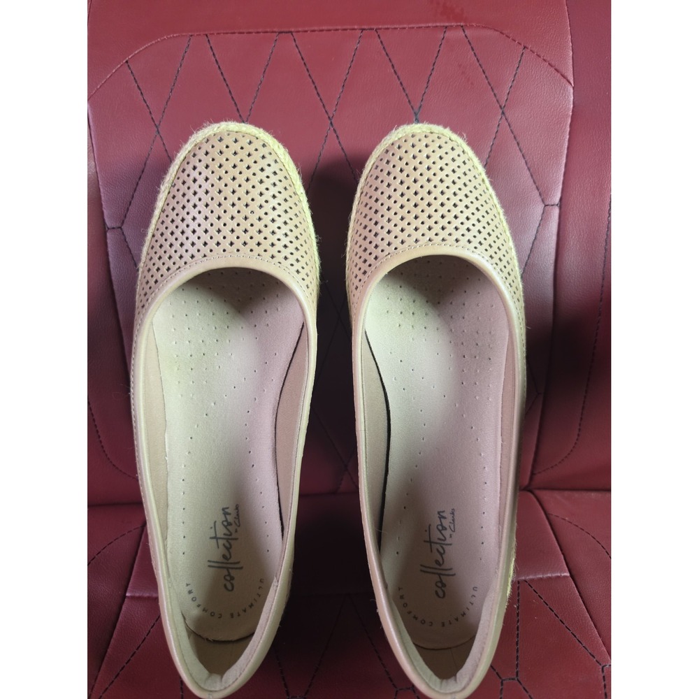 Womens Clarks Danelly Adira Sand Leather Flats Size 8M